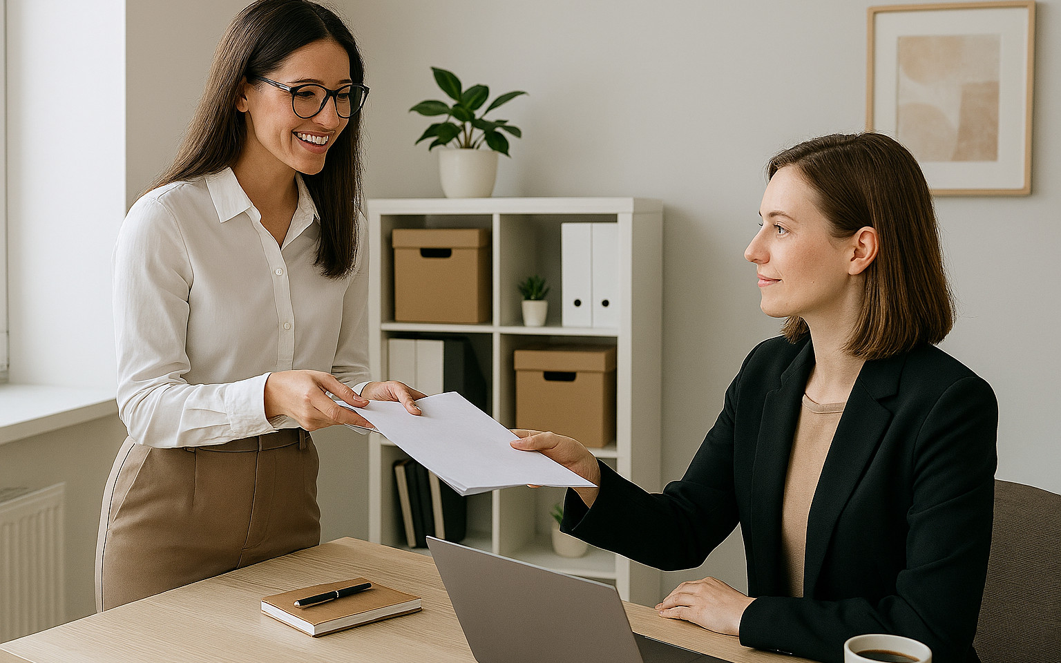 Rodič podáva žiadosť na sekretriáte školy